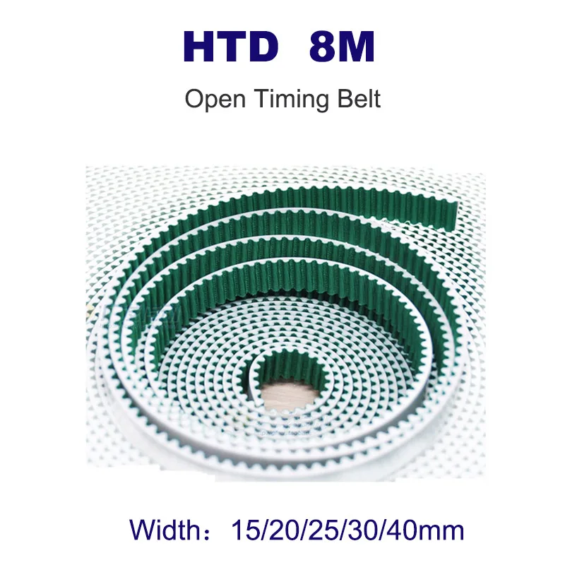 1-10Meters HTD 8M Deschide Curelei de Distribuție Latime 15mm 20mm 25mm 30mm 40mm Alb Poliuretan cu Sârmă de Oțel PU Centura Sincron Arc Imagine 0