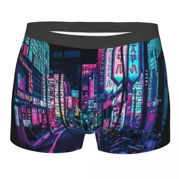 Cyber Retro Tokyo Un Neon Minunilor Chiloți Homme Chilotei Sex Masculin Lenjerie Pantaloni Scurți Sexy Boxeri
