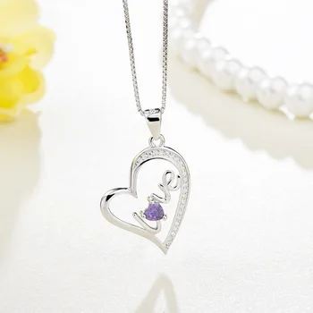 Ziua îndrăgostiților scrisoare de dragoste în Formă de Inimă Pandantiv argint culoare coreeană bijuterii micro Zircon bijuterii clavicula lanț