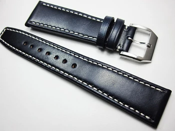 Întuneric piele albastru Curea de Ceas 20 21 22 mm realizate Manual pentru Bărbați curea de Ceas din Piele personaliza Watchbands înlocui pentru iwc serie