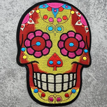 1 la Modă Stilul Hip-Hop Broderie Colorate Craniu Pânză Tiehua Tricou Pulover Jacheta Jos DIY Accesorii Decorative