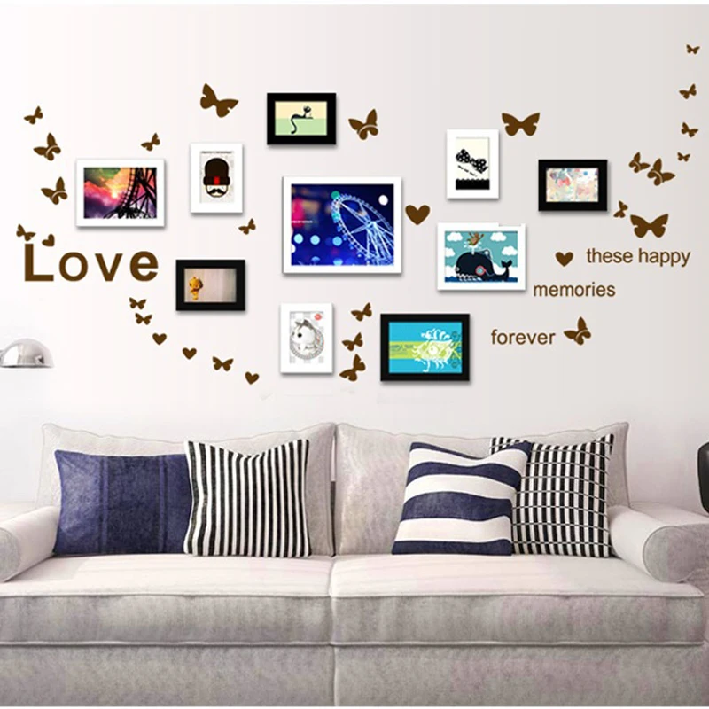 Fluture colorat PVC autocolante de perete decor acasă pentru decalcomanii de perete decor Camera de zi Dormitor Fluturi Dragoste autocolant Imagine 0