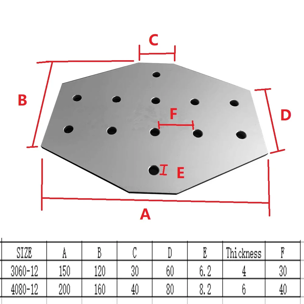 1BUC 12 gaura 3060/4080 de tip cross 90 de Grade Joint Board Placă de Colț Unghi de fixare Conexiune pentru Profil de Aluminiu Imagine 1