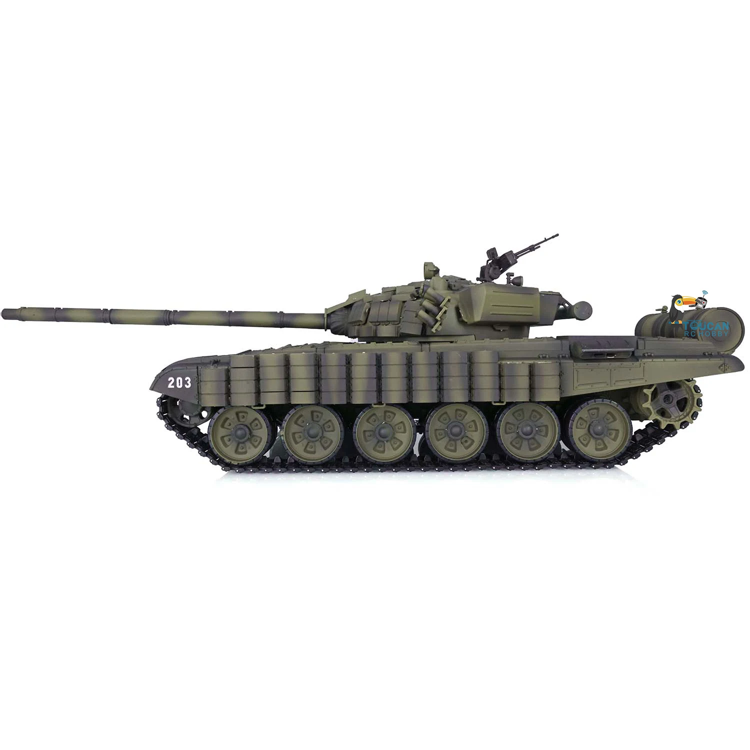 1/16 Heng Long RC Tanc Sovietic T72 7.0 Plastic 3939 360°din Oțel cutie de Viteze Set de Armura de Lupta pe Senile Vehicul Electric TH20566-SMT6 Imagine 2