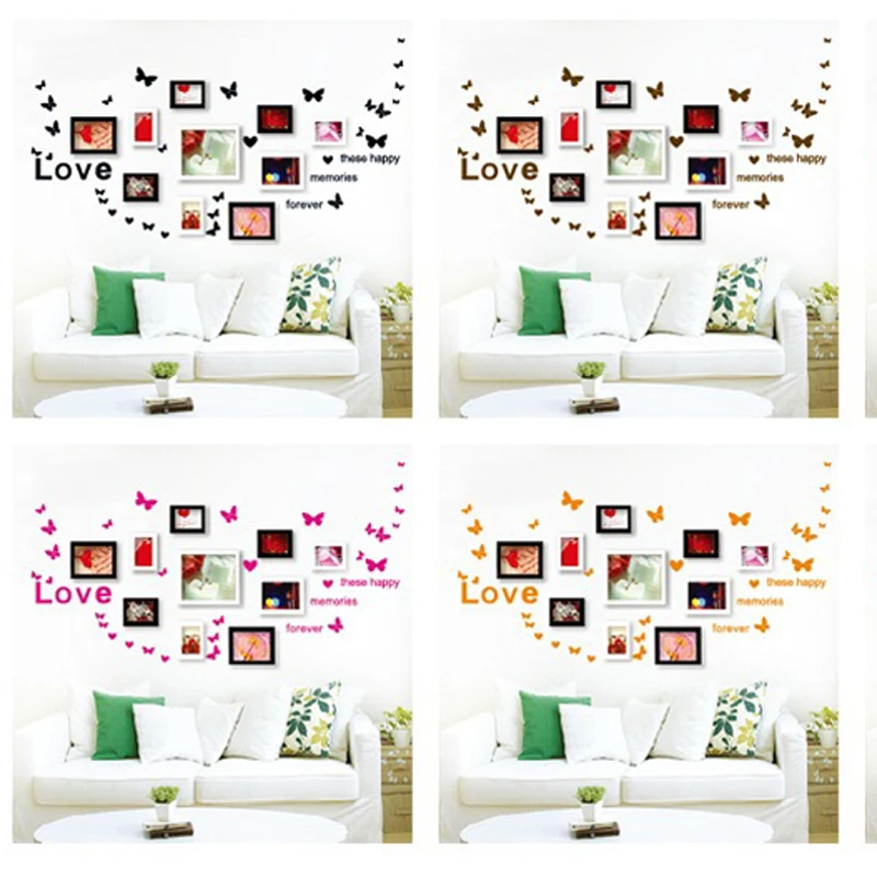 Fluture colorat PVC autocolante de perete decor acasă pentru decalcomanii de perete decor Camera de zi Dormitor Fluturi Dragoste autocolant Imagine 5