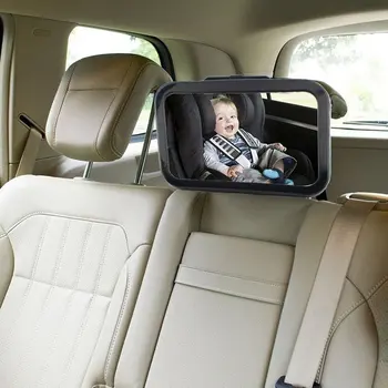 Bancheta Din Spate Masina Oglindă Interioară Pătrat Siguranta Copilului Oglinda Retrovizoare Tetiera Muntele Oglindă De Siguranță Pentru Copii Monitor Auto Styling