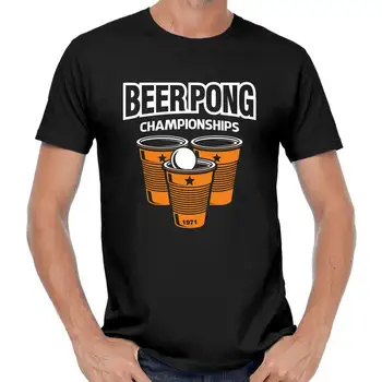 BEER PONG Campionatele Partid Celebrare Fete Joc de Băut Retro Bere Comedie Amuzant Cuvintele Fun Ball Joc Distractiv T-Shirt