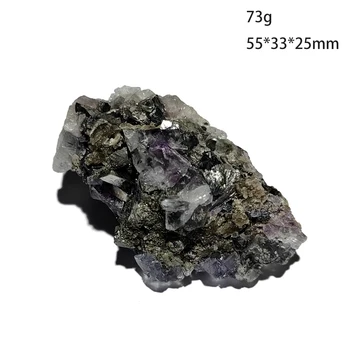 C3-2D 100% Naturale Violet Fluorit Arsenopyrite Cristal Mineral Specimen de Colectare De Yaogangxian Provincia Hunan, China