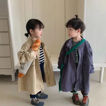 Copii Palton de Lungime medie Băieți Haine de Toamna pentru Fete Strat de Vânt 2022 Nouă de Primăvară și de Toamnă coreeană Stil de Moda pentru Copii Top