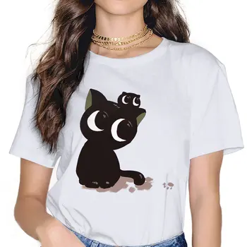 Femei Drăguț Pisică Neagră, Tricouri Legenda de învățământ superior De Catschwein Luo Xiaoblack Haine de Bumbac Vintage Maneca Scurta O Neck Tee