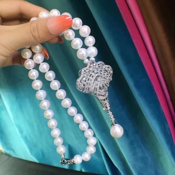 Gol scoică shell forma sculptate zircon pandantiv perla cravată pentru femei de înaltă bijuterii colier de perle cadou de vacanță