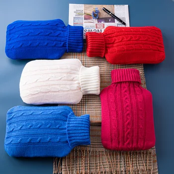 Iarna Sac de Apă Caldă Tricotate Capac Moale, Potrivit pentru Mână și Picior Caldura, PVC Transparent 2L Multi-Opțiuni de culoare