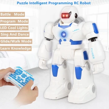 Multi-Funcția de Puzzle RC Robot Inteligent de Programare, cum ar Aluneca pe jos Comuta Modul de Luptă Cânte Dans Lumina Rece Educație RC Jucărie HC0276