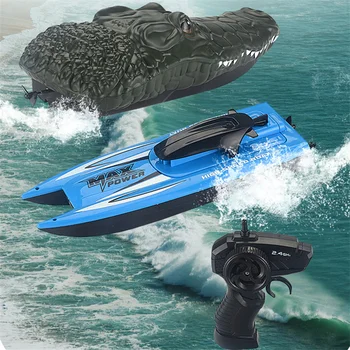 RC Crocodil Barca De 2,4 G de Control de la Distanță cu Barca cu motor Electric Ship Joc de Apă Înot Spoof Jucărie Pentru Piscine, Lacuri, Iazuri