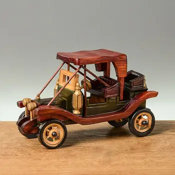 Retro De Epocă Din Lemn Mașină Veche De Ornament Creative Desktop Acasă Model De Masina Decor Acasă Meserii Cadou