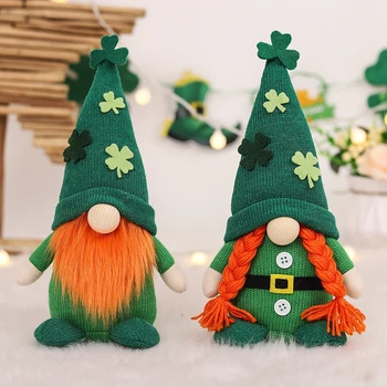 St Patricks Zi Fără Chip De Păpușă De Pluș Gnome Trifoi Norocos Pălărie Verde Papusa Irlandez Petrecere De Ziua Ornament Saint Patrick Decor Copii Cadouri